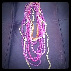 7 plastic necklaces from 80s